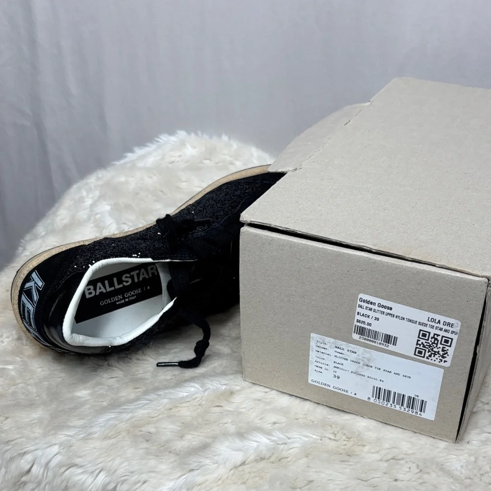 Golden Goose Black Suede Women's Sneakers with Glitter Accents - Picture 6 of 8